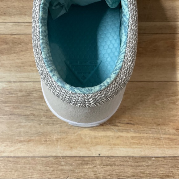 Women’s Columbia Slack Water PFG Lace Sneakers Boat Shoes Grey Ice Sea Wave Blue - Picture 9 of 16